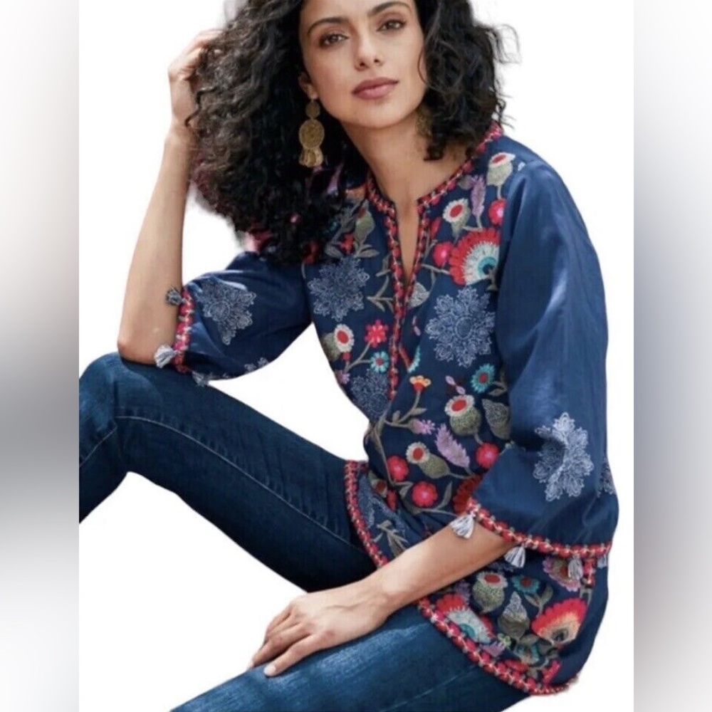 Soft Surroundings Paraiso Tunic Top - Embroidered - Picture 2 of 5